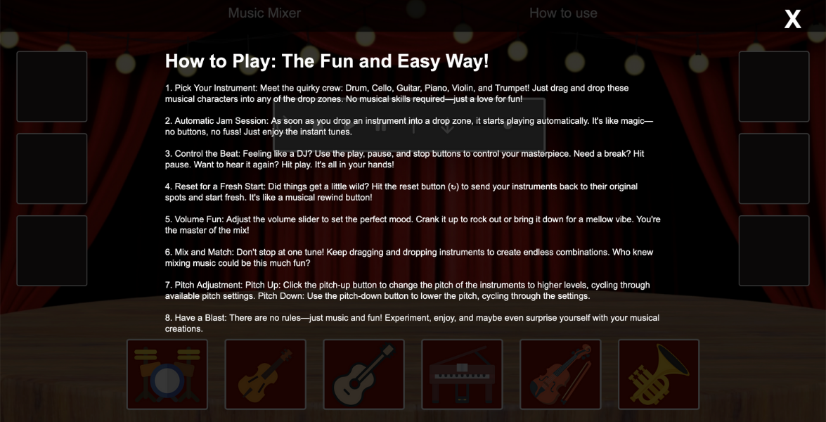 Music Mixer Wireframe